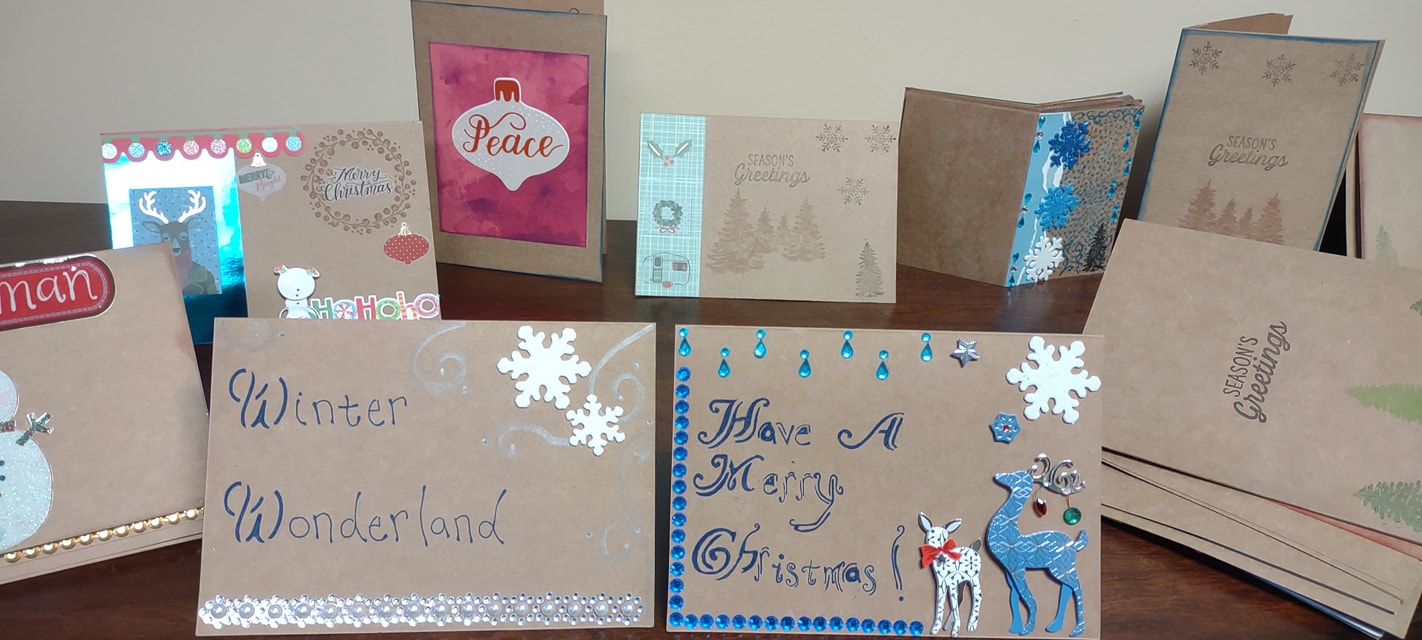 Second assortment of handmade Christmas cards